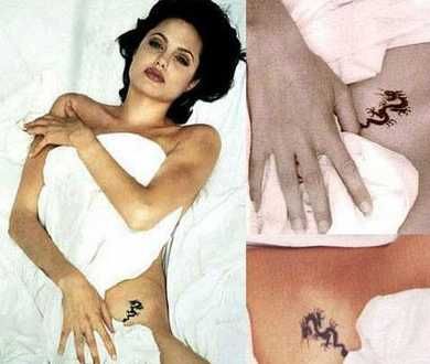 Angelina Jolie, tatuata fara sa stie dupa o noapte de chef