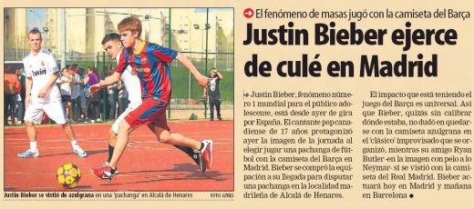 
	Justin Bieber este NOUL jucator al Barcelonei! SUPER FOTO
