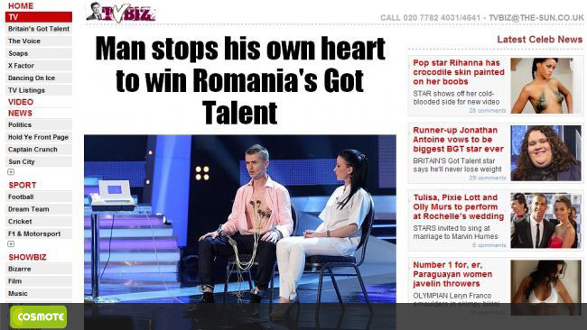 
	Marea Finala de &quot;Romanii au talent&quot;, in presa straina. Ce scrie The Sun despre mentalistul Cristian Gog:
