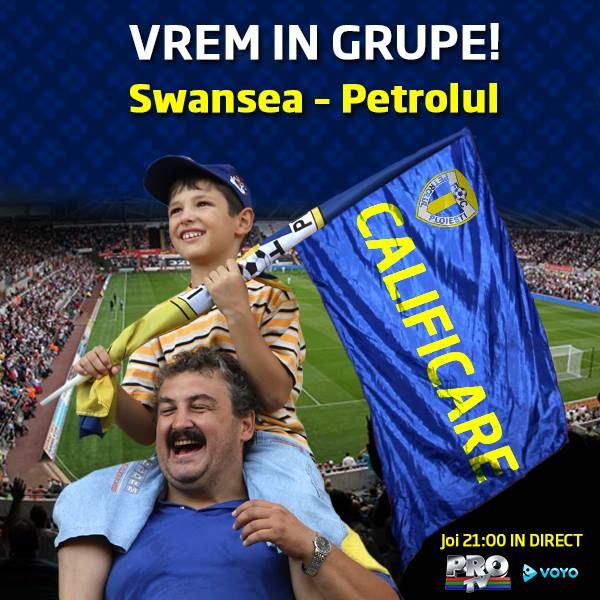 
	CA-LI-FI-CA-RE! Swansea - Petrolul, astazi 21:00, in direct la ProTV si pe Voyo.ro!
