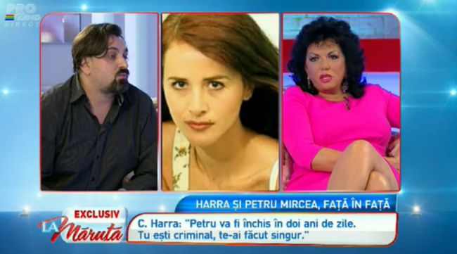 
	Carmen Harra si Petru Mircea, fata in fata: &quot;Vei ajunge dupa gratii in doi ani. Te-ai facut criminal singur&quot;
