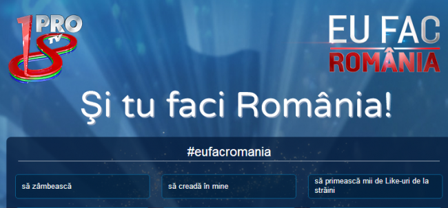 
	De 1 Decembrie, ProTV lanseaza aplicatia &quot;Eu fac Romania&quot;
