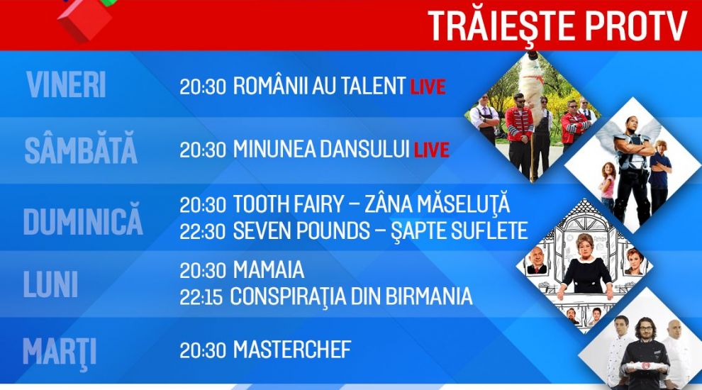 
	De Paste, traieste ProTV. Ti-am facut un program de neratat: &quot;Romanii au talent&quot;, &quot;Minunea dansului&quot;, &quot;Zana maseluta&quot; si &quot;Mamaia&quot;
