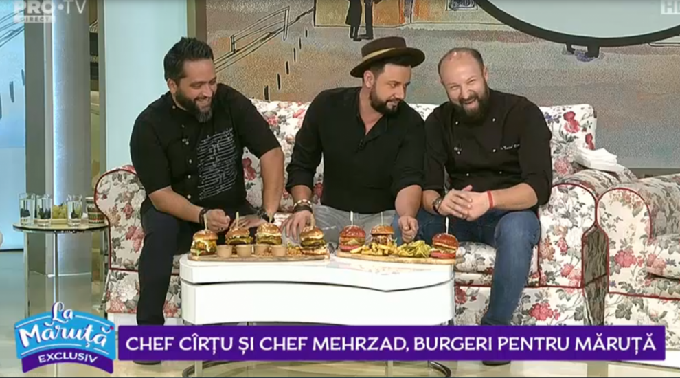
	VIDEO Chef Cîrțu și chef Mehrzad, burgeri pentru Măruță. Când au fost inventați burgerii?&nbsp;
