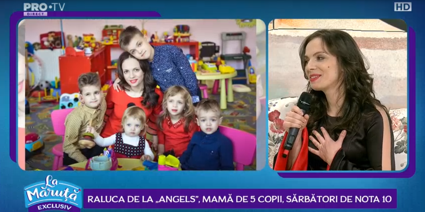 
	VIDEO Raluca de la Angels, mamă de 5 copii, sărbători de nota 10
