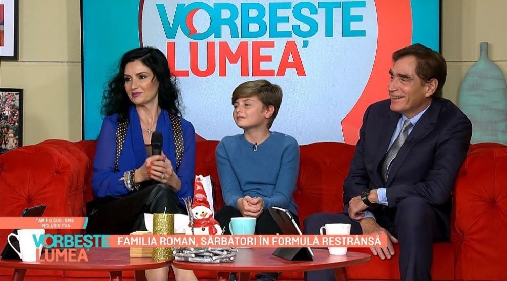 
	Petre Roman, apariție rară la TV, alături de soție și fiul lor, Petrus
