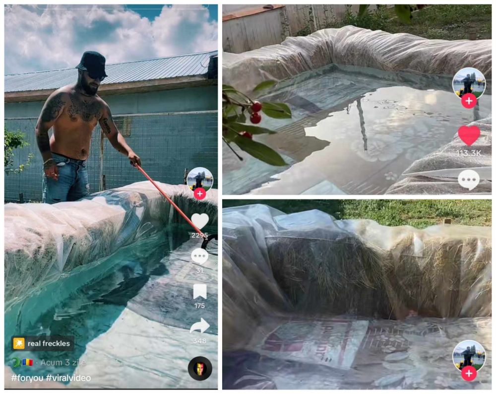 PRO TV – Έφτιαξε την πισίνα του σε μπάλες αχύρου και έγινε αστέρι στο TikTok: “Ο Ντόριαν Πόπα πεθαίνει από κακία”